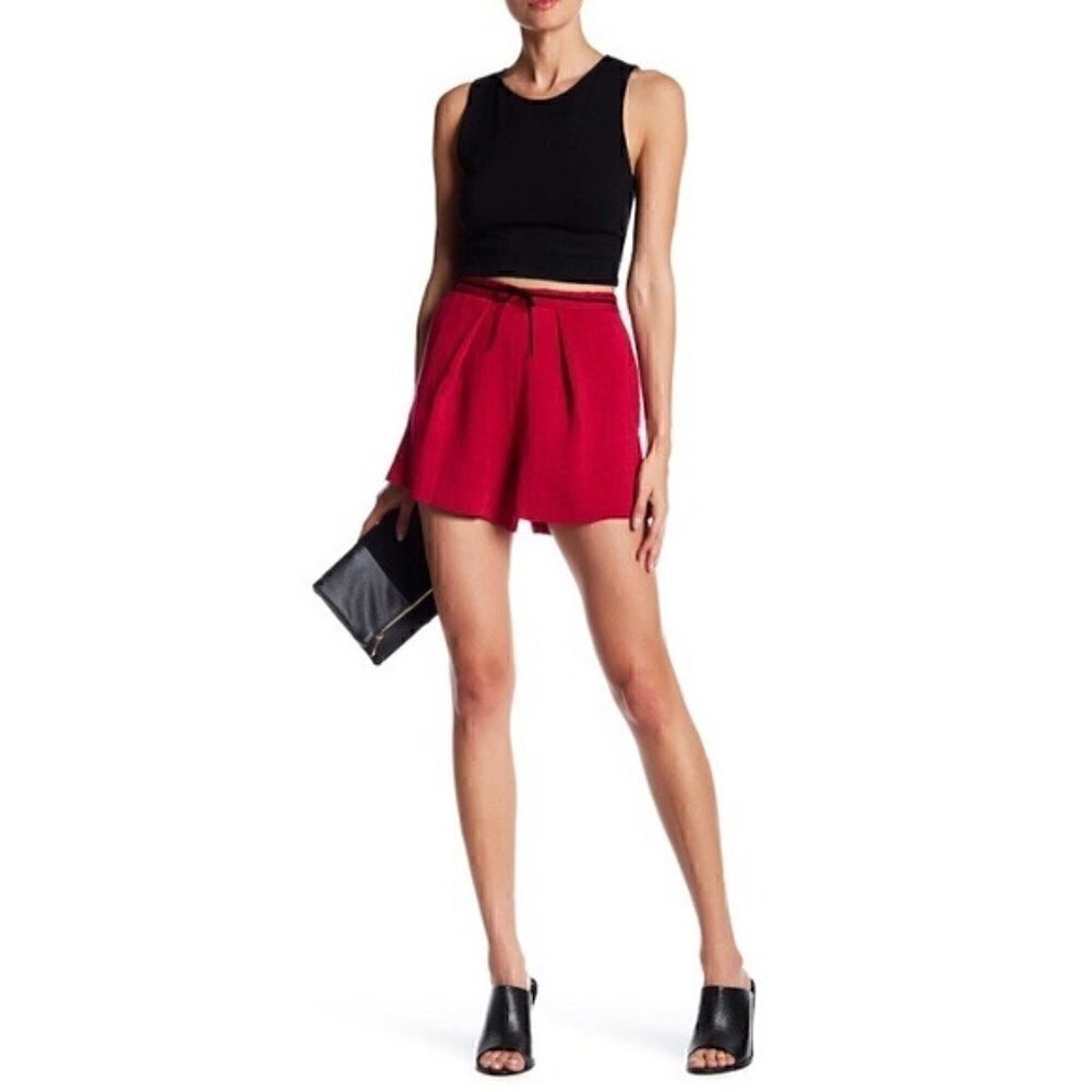 Maje Shorts US S 1 Iliad Micro-Pleat Cerise Pink Pleated Party Vacation